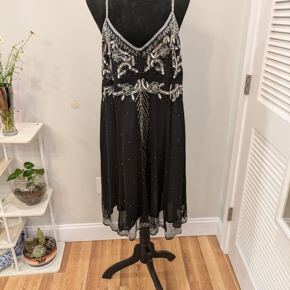 Black Spaghetti Strap Babydoll Midi Dress